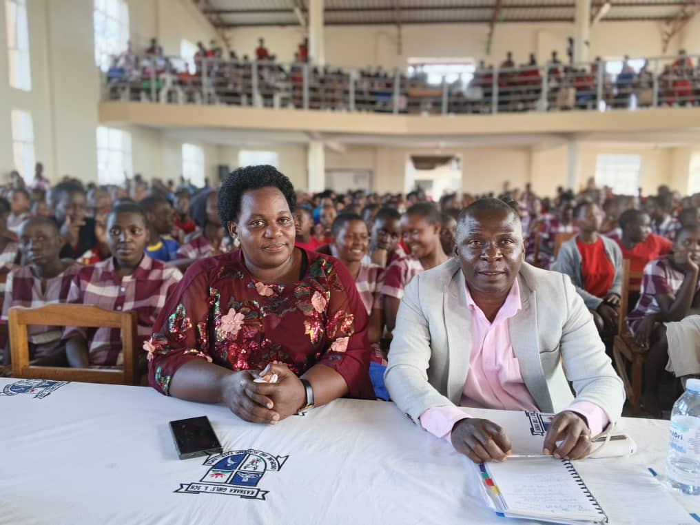 Prof. Mesharch Katusiimeh inspired students to remain focused during the MDD competitions at Kashaka Girls Secondary School in Mbarara.